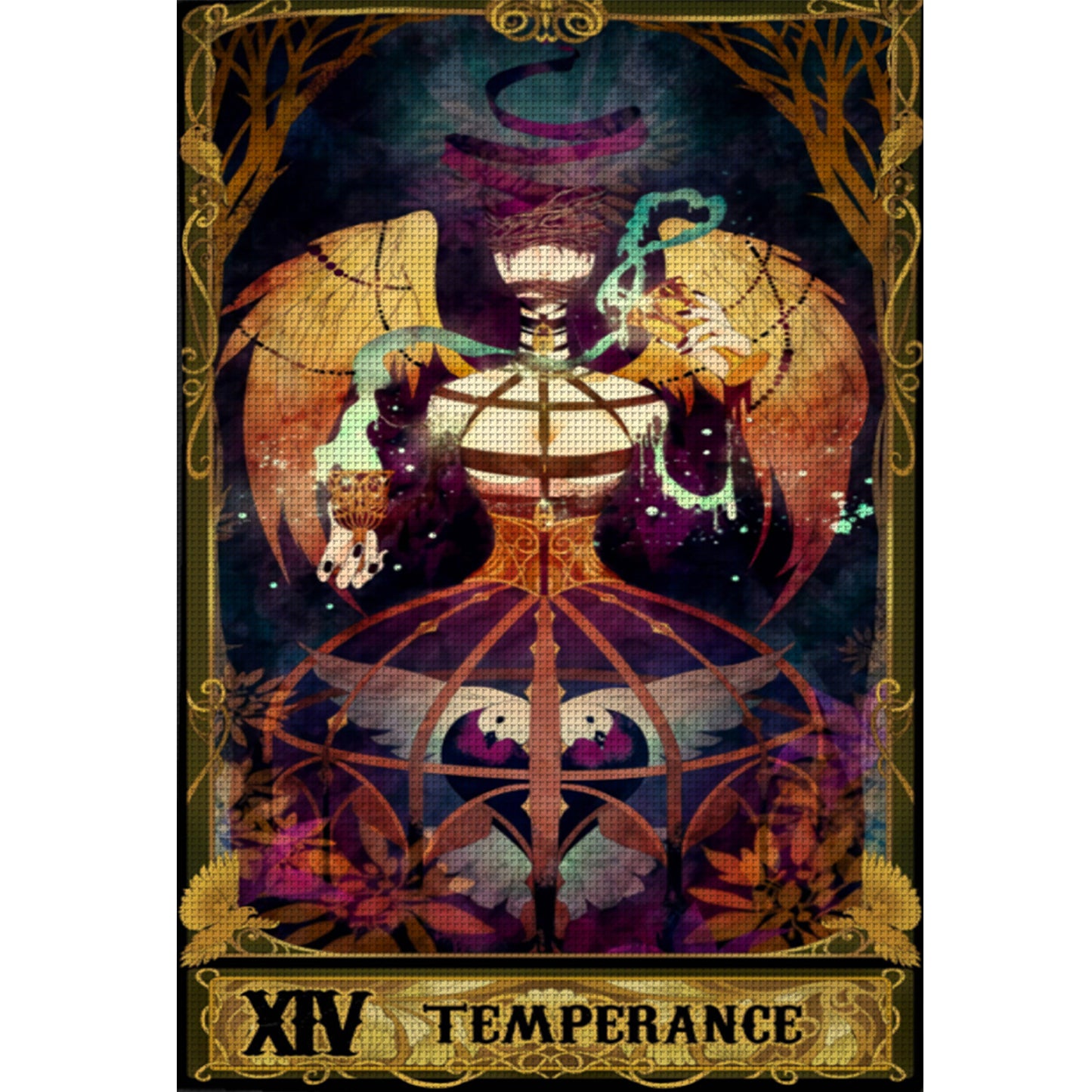 Tarot Series - Temperance - Full 11CT Stamped Cross Stitch 50x70CM - Huacan