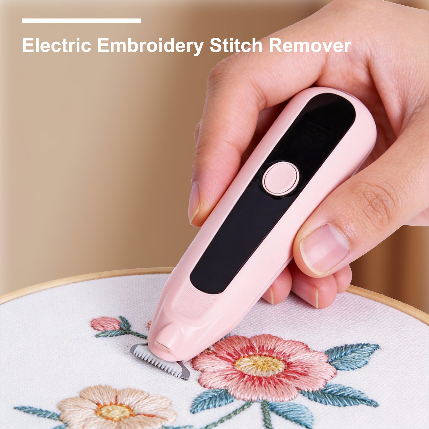 Electric Professional Seam Ripper Rechargeable Stitches Eraser for Embroidery Embroidery Tools for Women Mothers Beginners Enthusiasts (Pink)