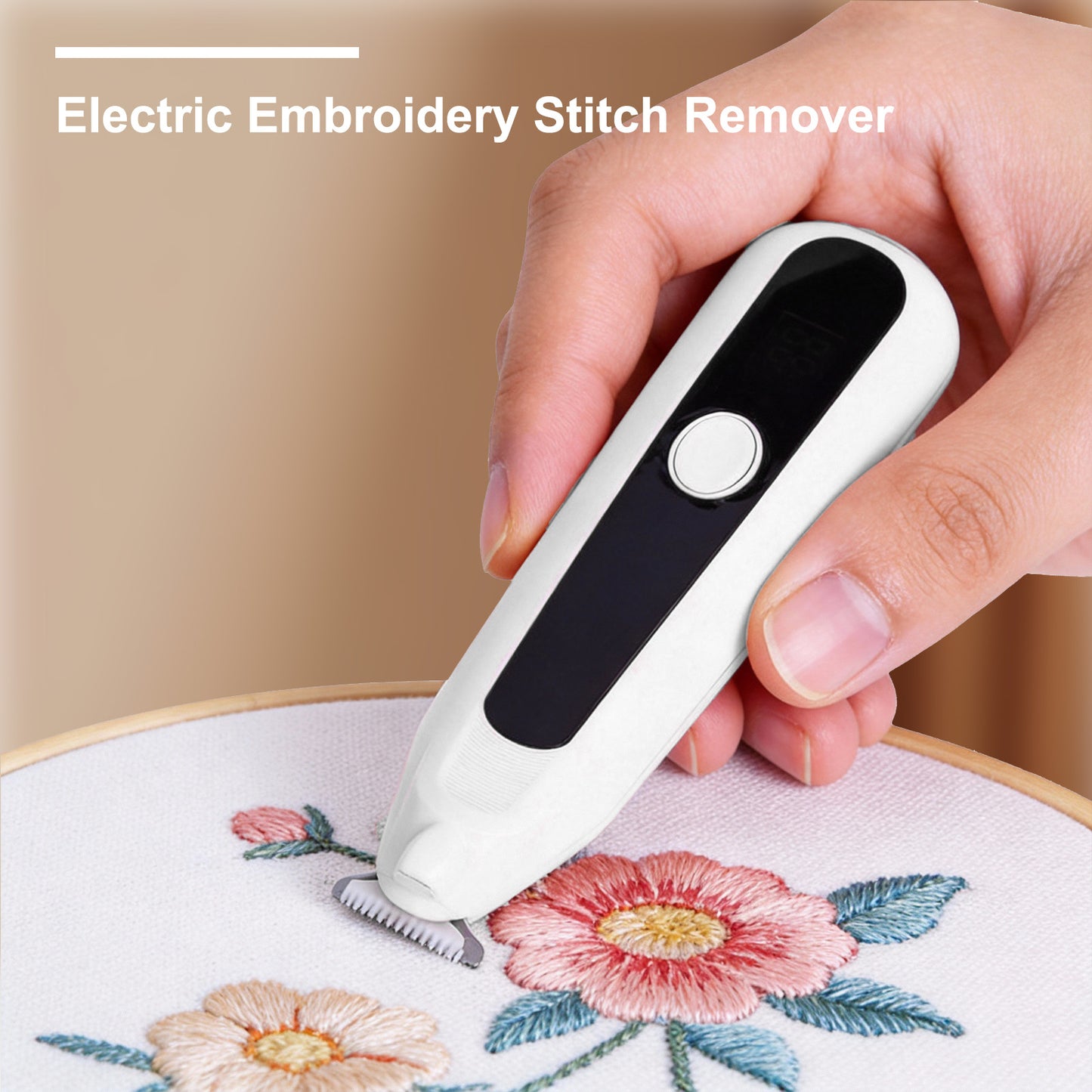 Electric Professional Seam Ripper Rechargeable Stitches Eraser for Embroidery Embroidery Tools for Women Mothers Beginners Enthusiasts (White)