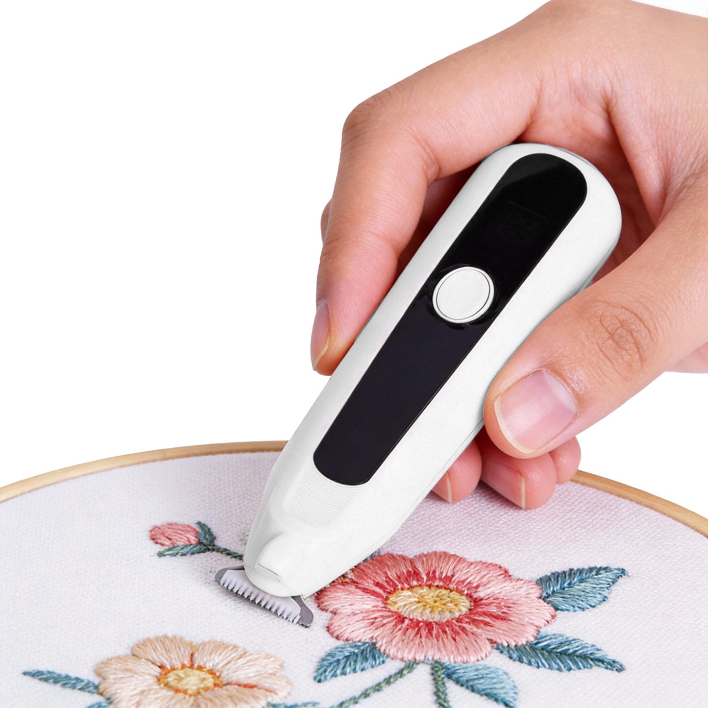 Electric Professional Seam Ripper Rechargeable Stitches Eraser for Embroidery Embroidery Tools for Women Mothers Beginners Enthusiasts (White)