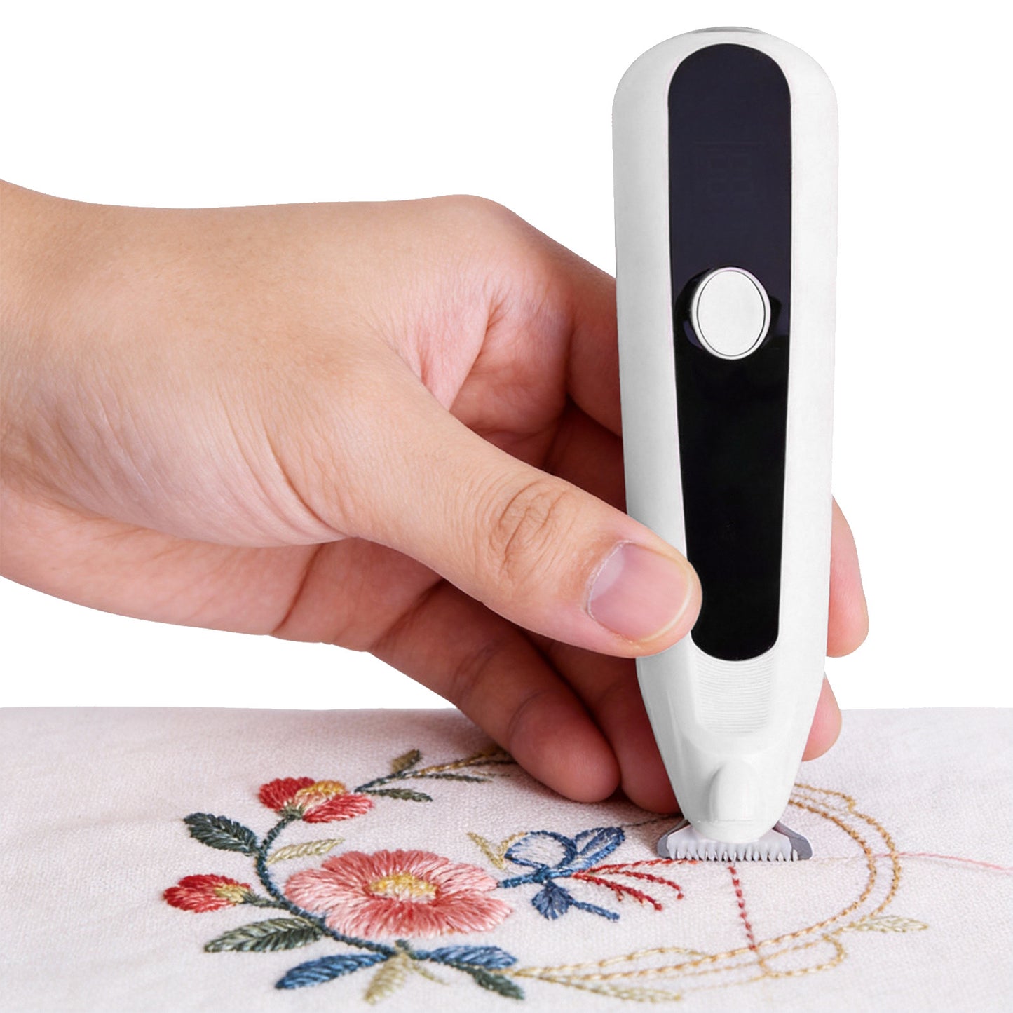 Electric Professional Seam Ripper Rechargeable Stitches Eraser for Embroidery Embroidery Tools for Women Mothers Beginners Enthusiasts (White)