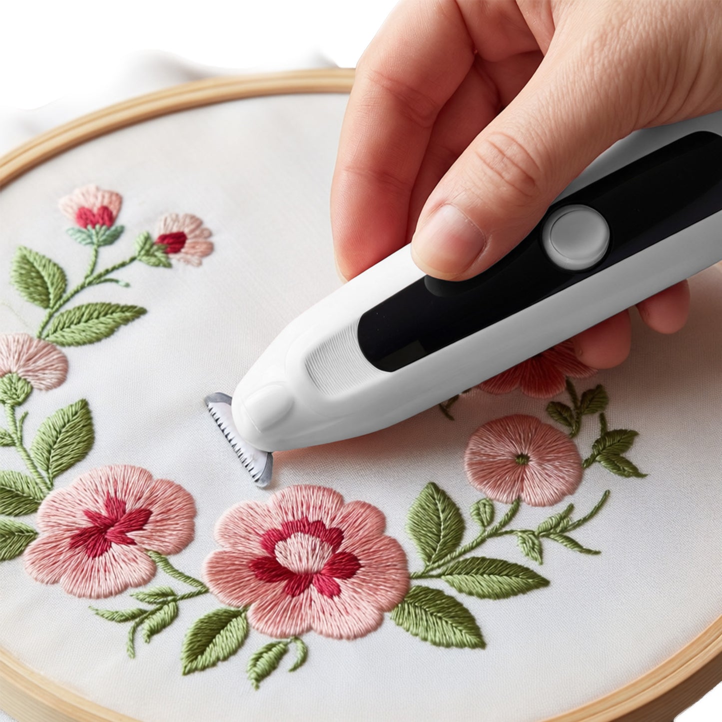 Electric Professional Seam Ripper Rechargeable Stitches Eraser for Embroidery Embroidery Tools for Women Mothers Beginners Enthusiasts (White)