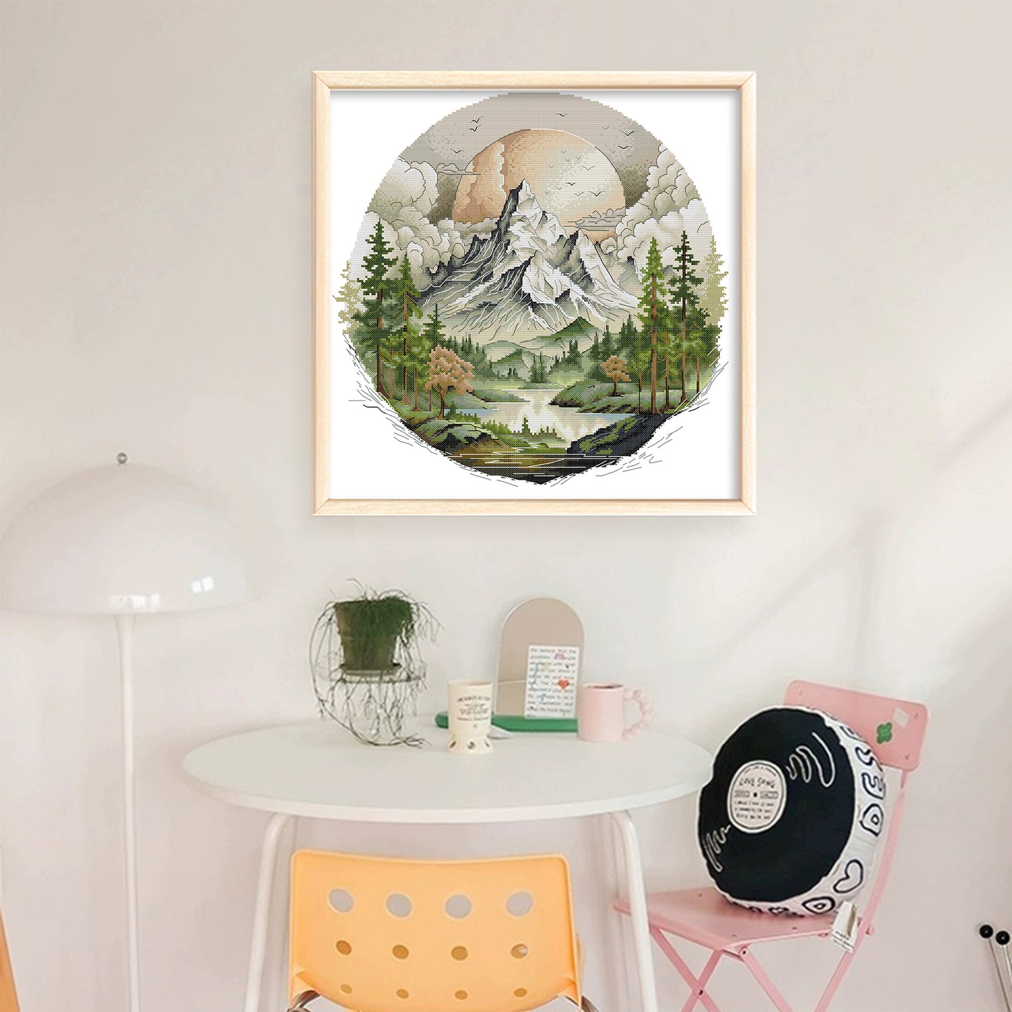 Sunrise Over Snowy Mountains - Partial 14CT Stamped Cross Stitch 44x42CM - Joy Sunday Backstitch