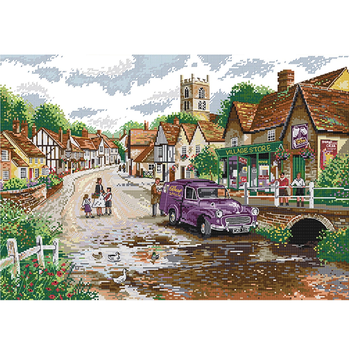 Road Trip - Full 14CT Stamped Cross Stitch 54x40CM - Joy Sunday