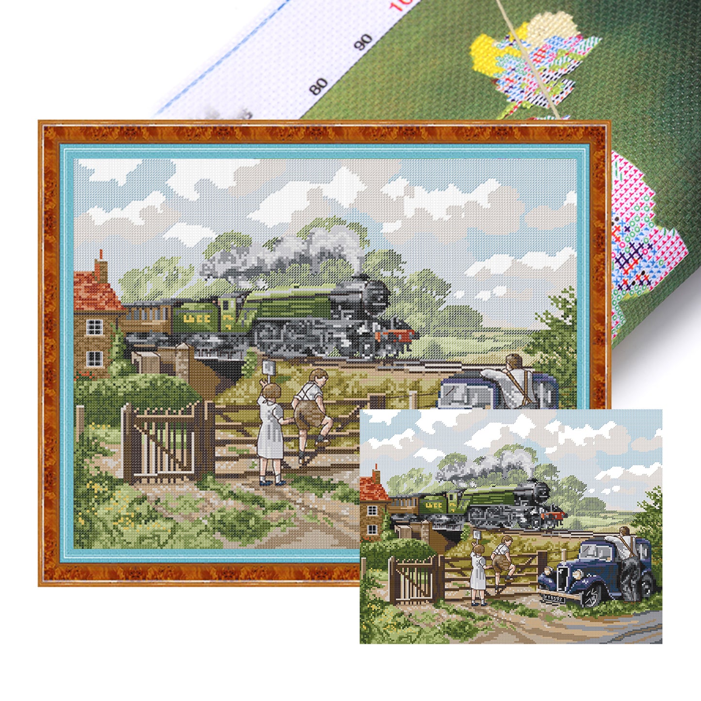 Childhood Memories - Full 14CT Stamped Cross Stitch 43x36CM - Joy Sunday