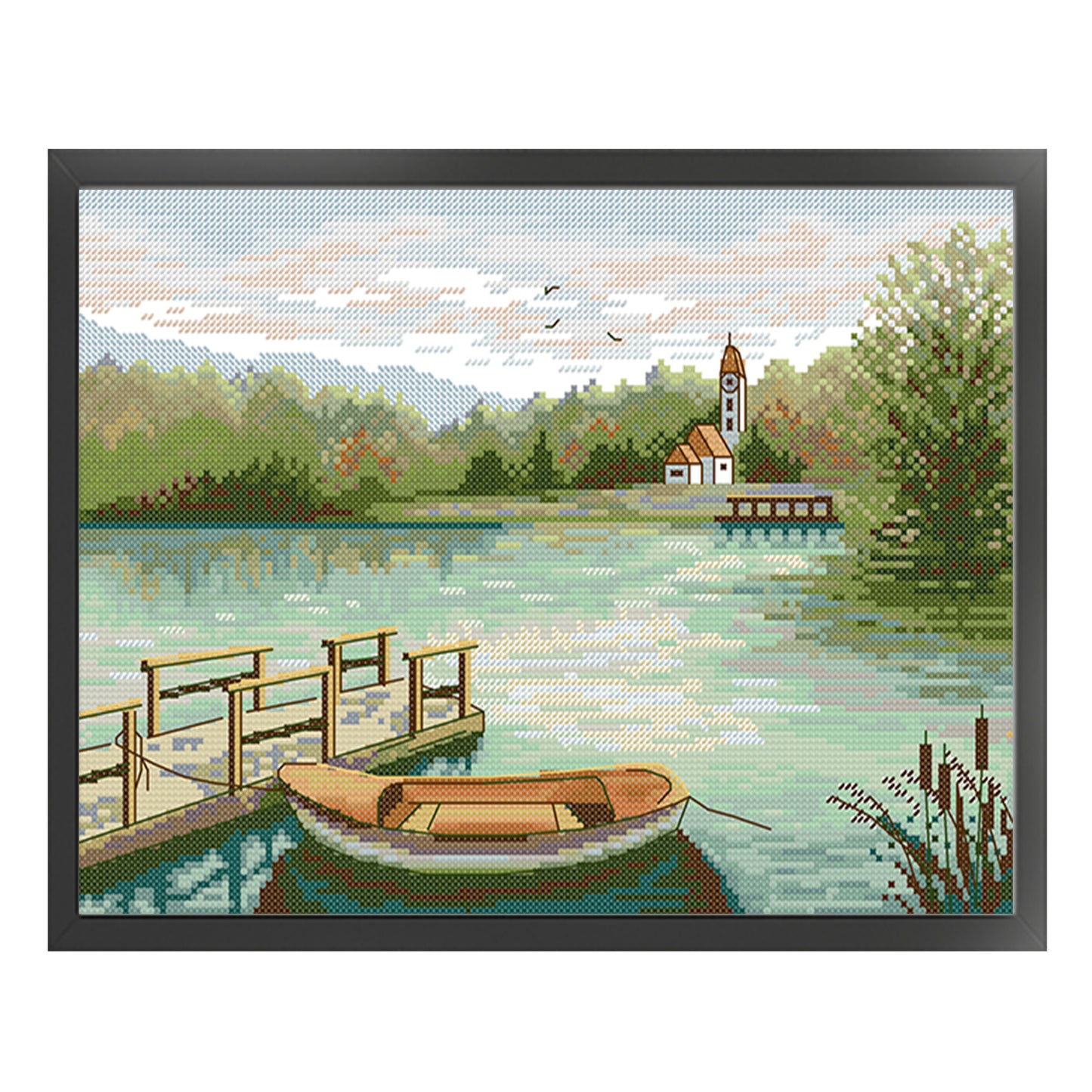 Lakeshore - Full 14CT Stamped Cross Stitch 34x27CM - Joy Sunday