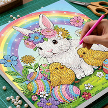 Load image into Gallery viewer, DIY Pearl Painting Kit 25x25CM Rabbit Framed Handmade Pearl Material Art Set Room Wall Decoration
