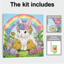 Load image into Gallery viewer, DIY Pearl Painting Kit 25x25CM Rabbit Framed Handmade Pearl Material Art Set Room Wall Decoration
