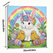 Load image into Gallery viewer, DIY Pearl Painting Kit 25x25CM Rabbit Framed Handmade Pearl Material Art Set Room Wall Decoration
