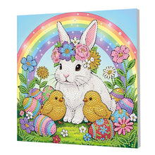 Load image into Gallery viewer, DIY Pearl Painting Kit 25x25CM Rabbit Framed Handmade Pearl Material Art Set Room Wall Decoration
