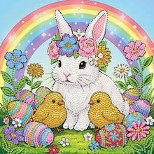 Load image into Gallery viewer, DIY Pearl Painting Kit 25x25CM Rabbit Framed Handmade Pearl Material Art Set Room Wall Decoration
