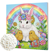 Load image into Gallery viewer, DIY Pearl Painting Kit 25x25CM Rabbit Framed Handmade Pearl Material Art Set Room Wall Decoration
