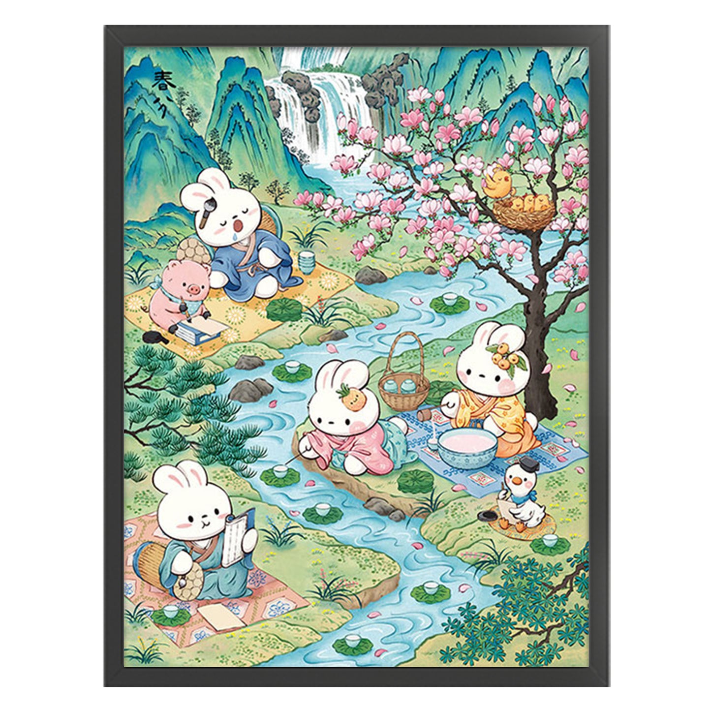 Rabbit Of Vernal Equinox - Full 11CT Stamped Cross Stitch 55x70CM - Mona Lisa