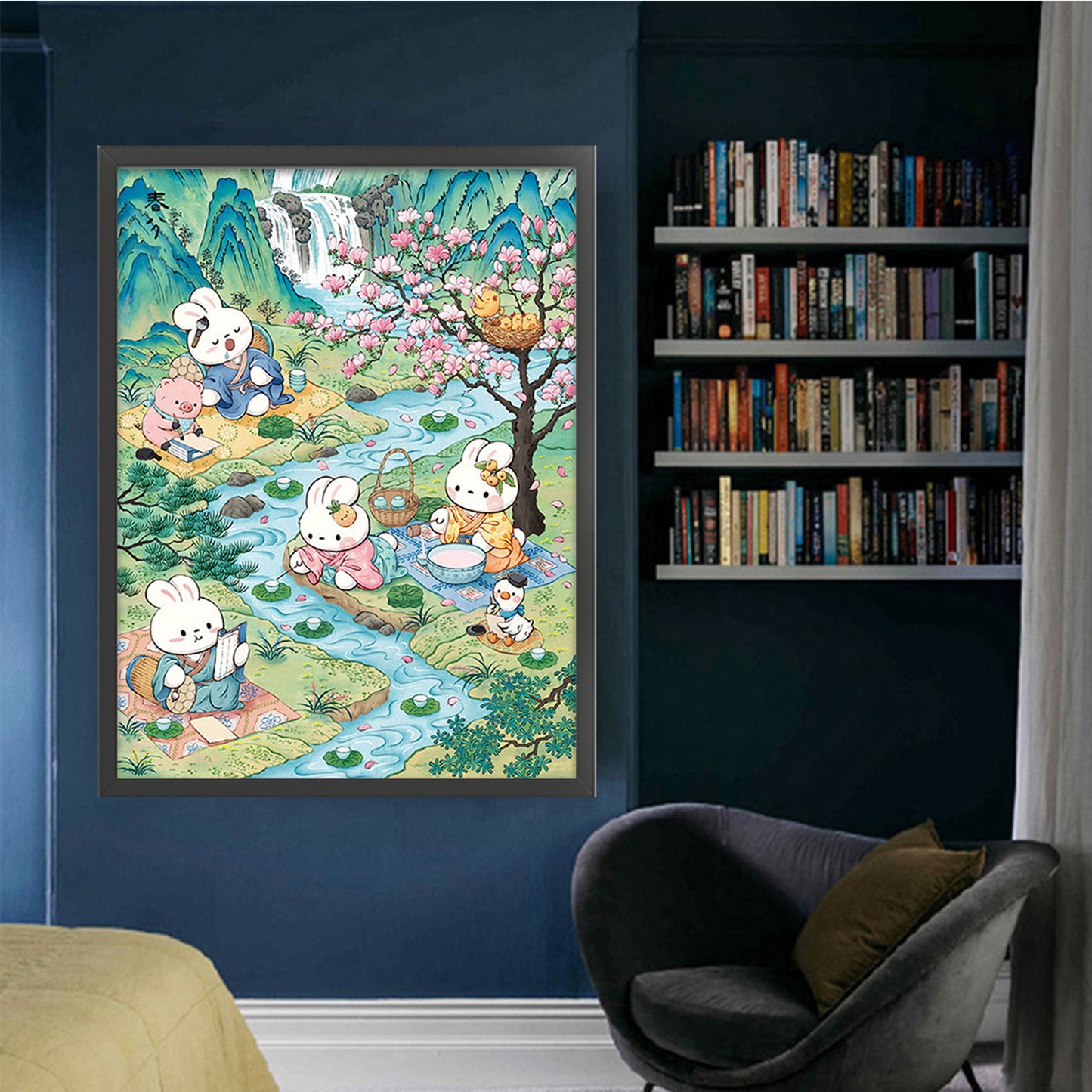 Rabbit Of Vernal Equinox - Full 11CT Stamped Cross Stitch 55x70CM - Mona Lisa