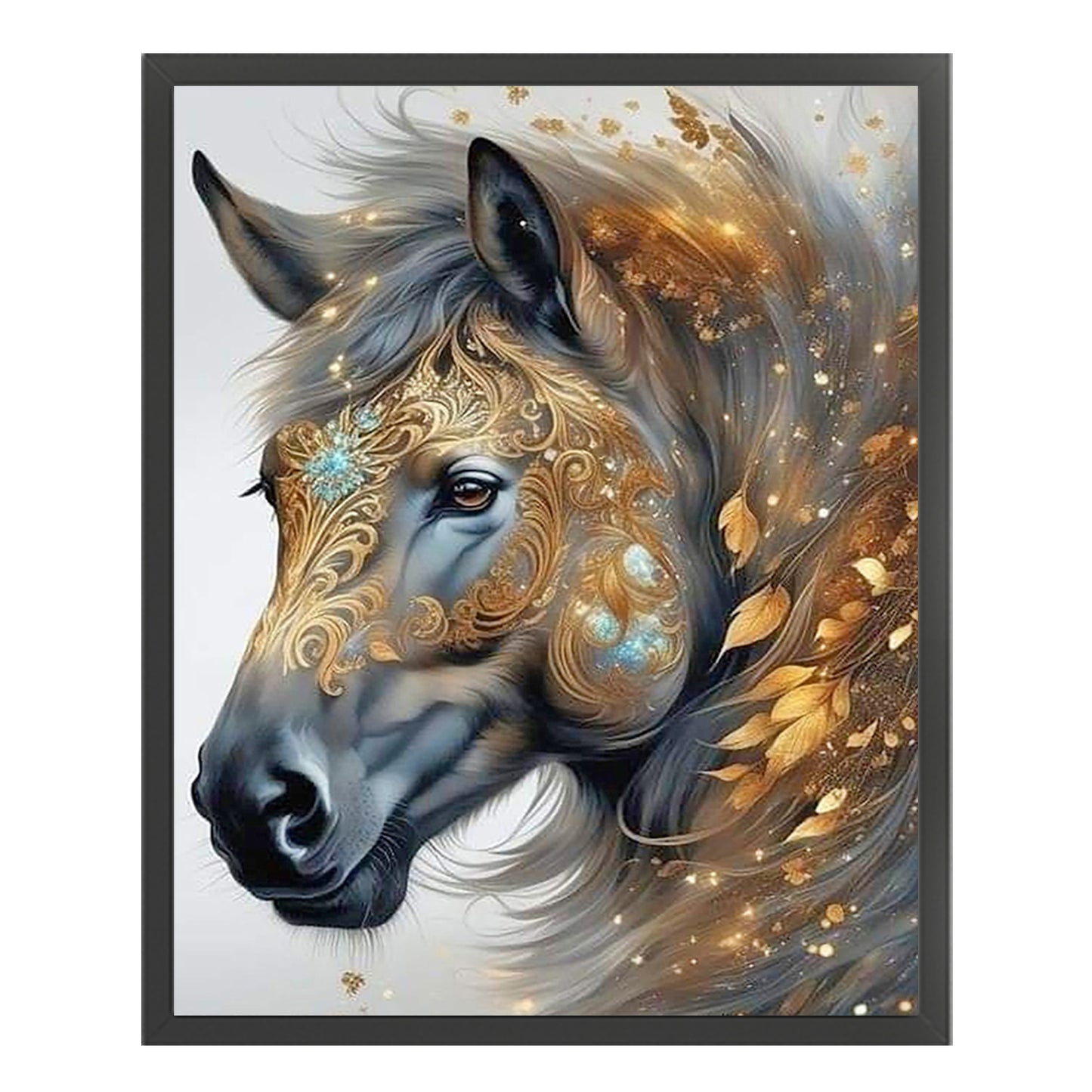 White Horse - Full 11CT Stamped Cross Stitch 40x50CM - Huacan