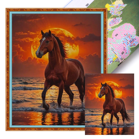 Horse - Full 11CT Stamped Cross Stitch 40x50CM - Huacan