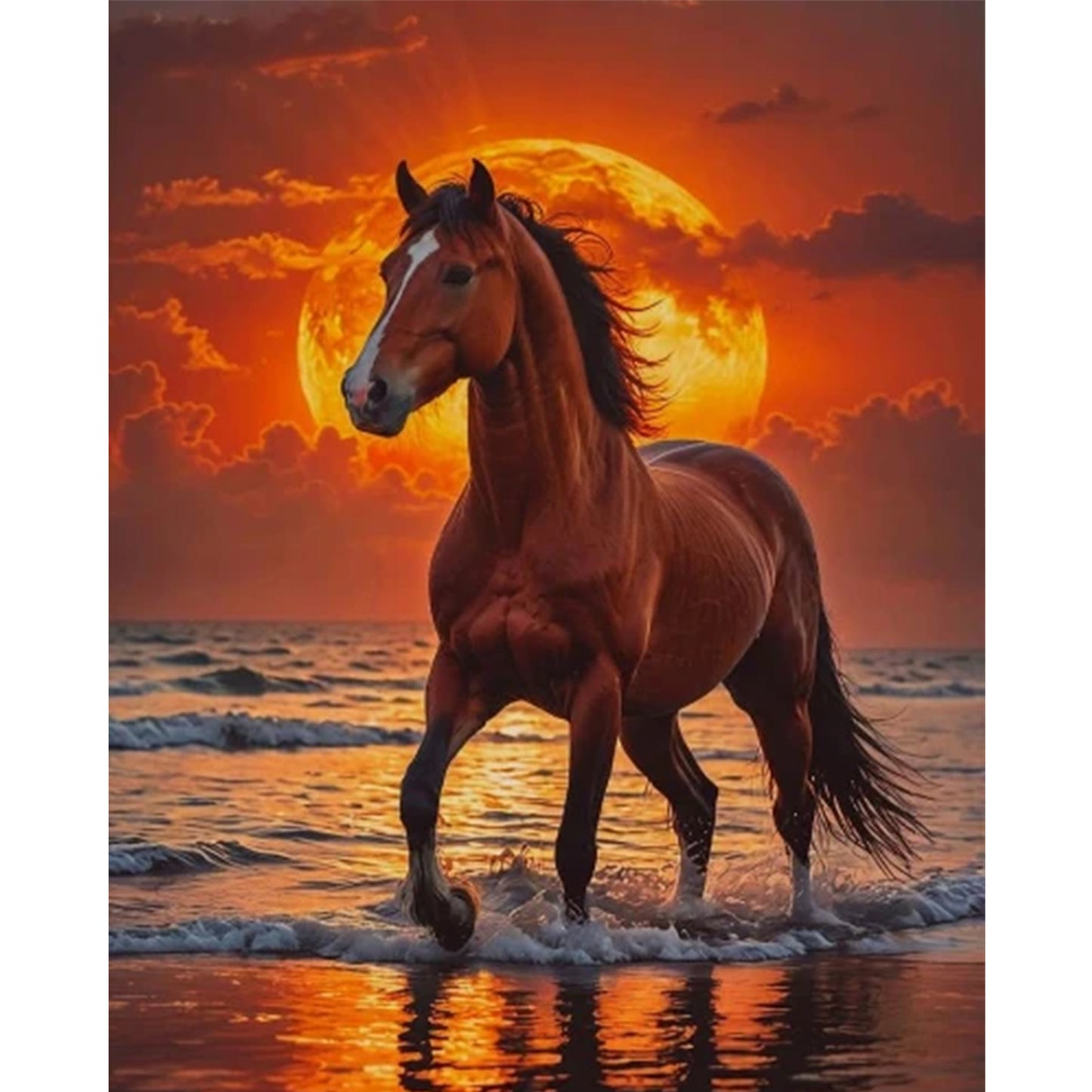 Horse - Full 11CT Stamped Cross Stitch 40x50CM - Huacan