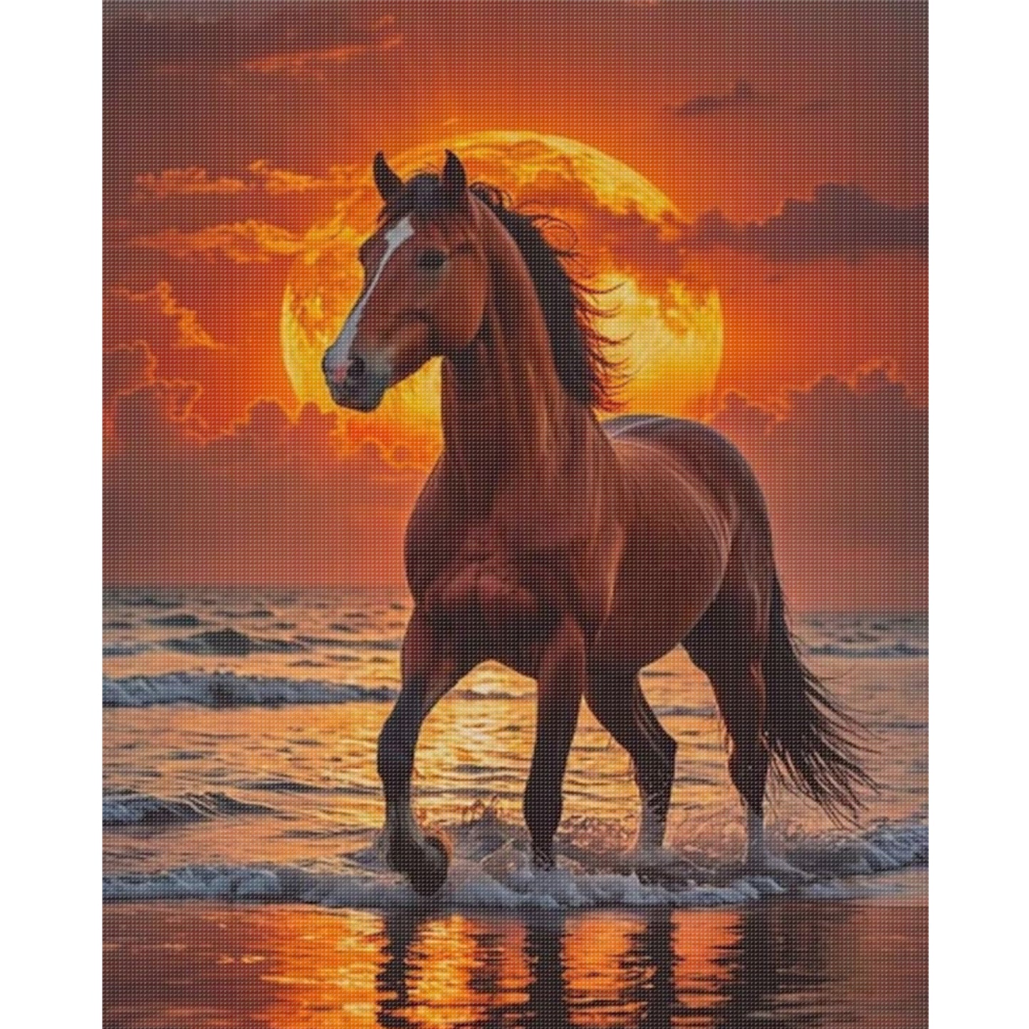 Horse - Full 11CT Stamped Cross Stitch 40x50CM - Huacan