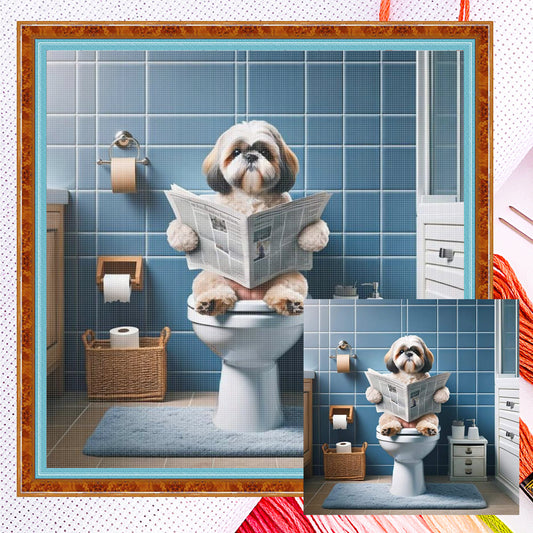 Shih Tzu - Full 11CT Counted Cross Stitch 40x40CM - Yishu