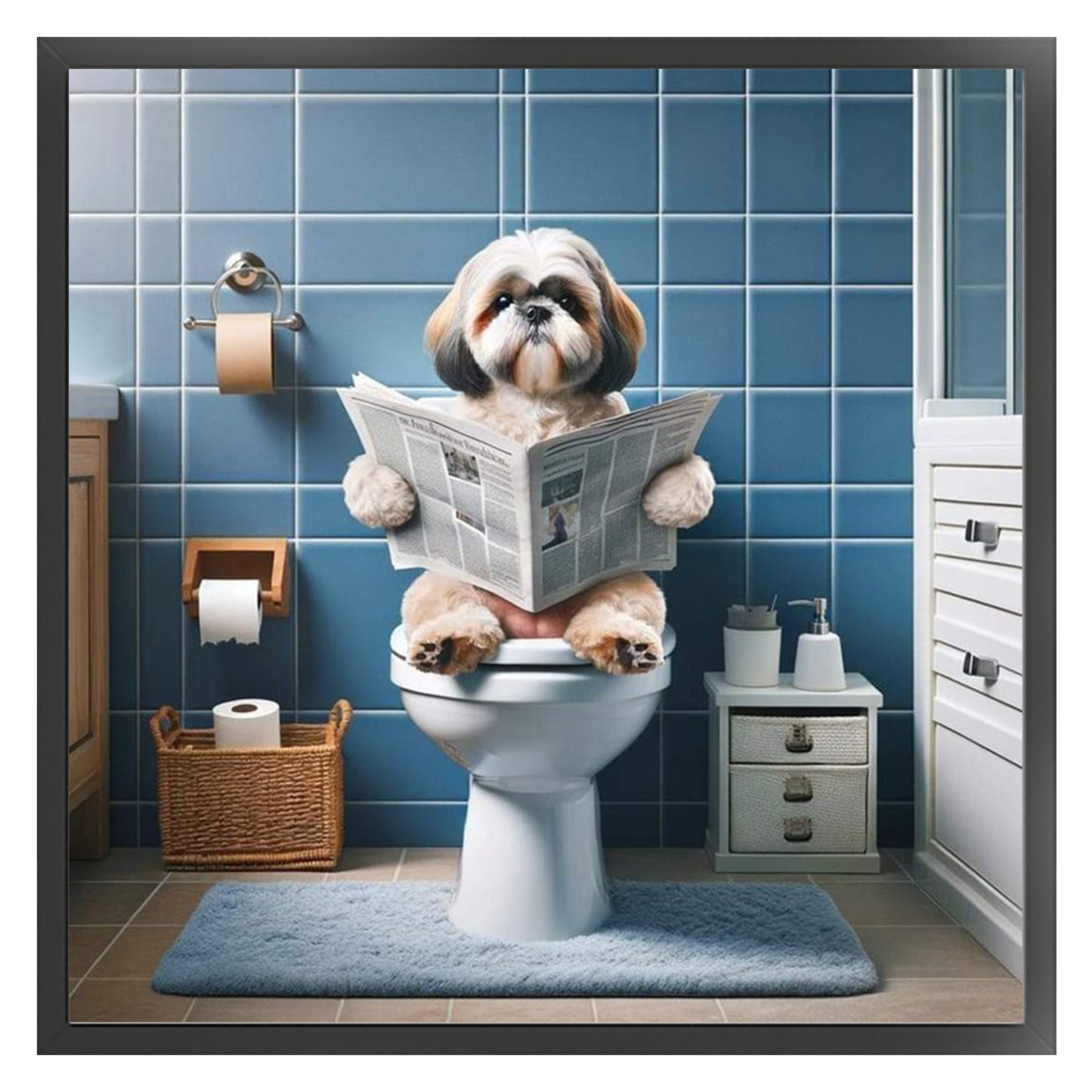 Shih Tzu - Full 11CT Counted Cross Stitch 40x40CM - Yishu