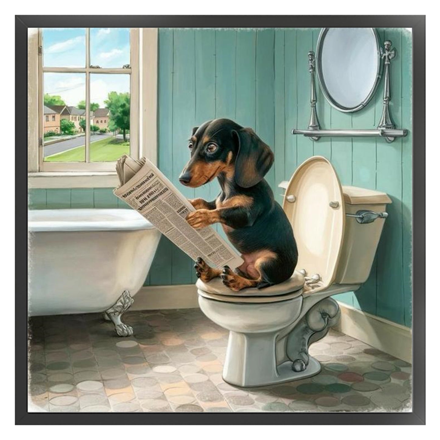 Dachshund - Full 11CT Counted Cross Stitch 40x40CM - Yishu