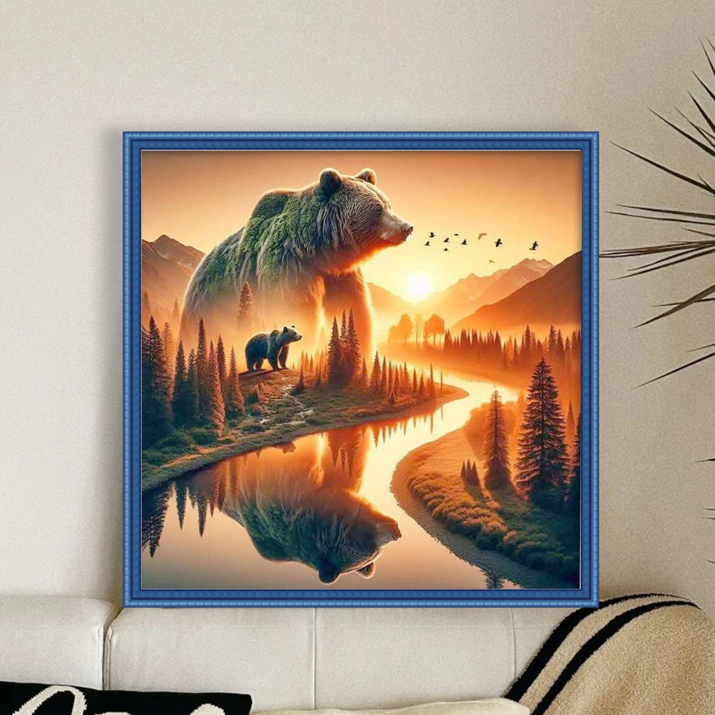 Bear - Full 11CT Counted Cross Stitch 45x45CM - Yishu