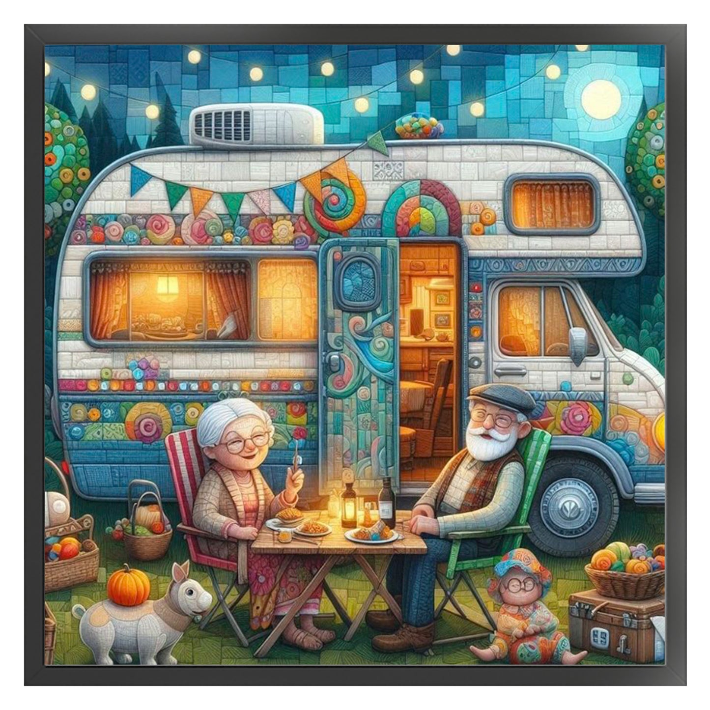 Car - Full 11CT Counted Cross Stitch 40x40CM - Yishu