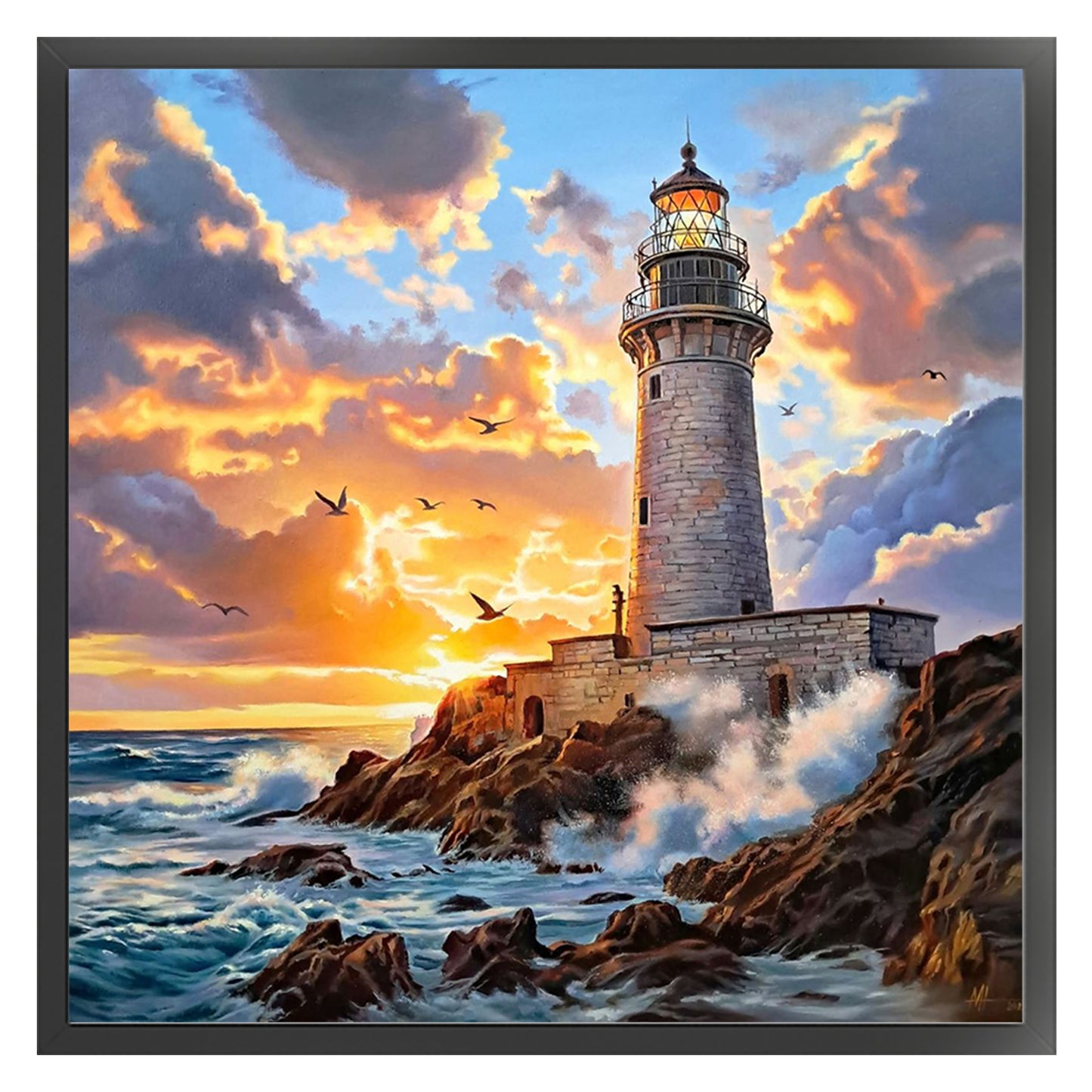 Lighthouse - Full 11CT Counted Cross Stitch 40x40CM - Yishu