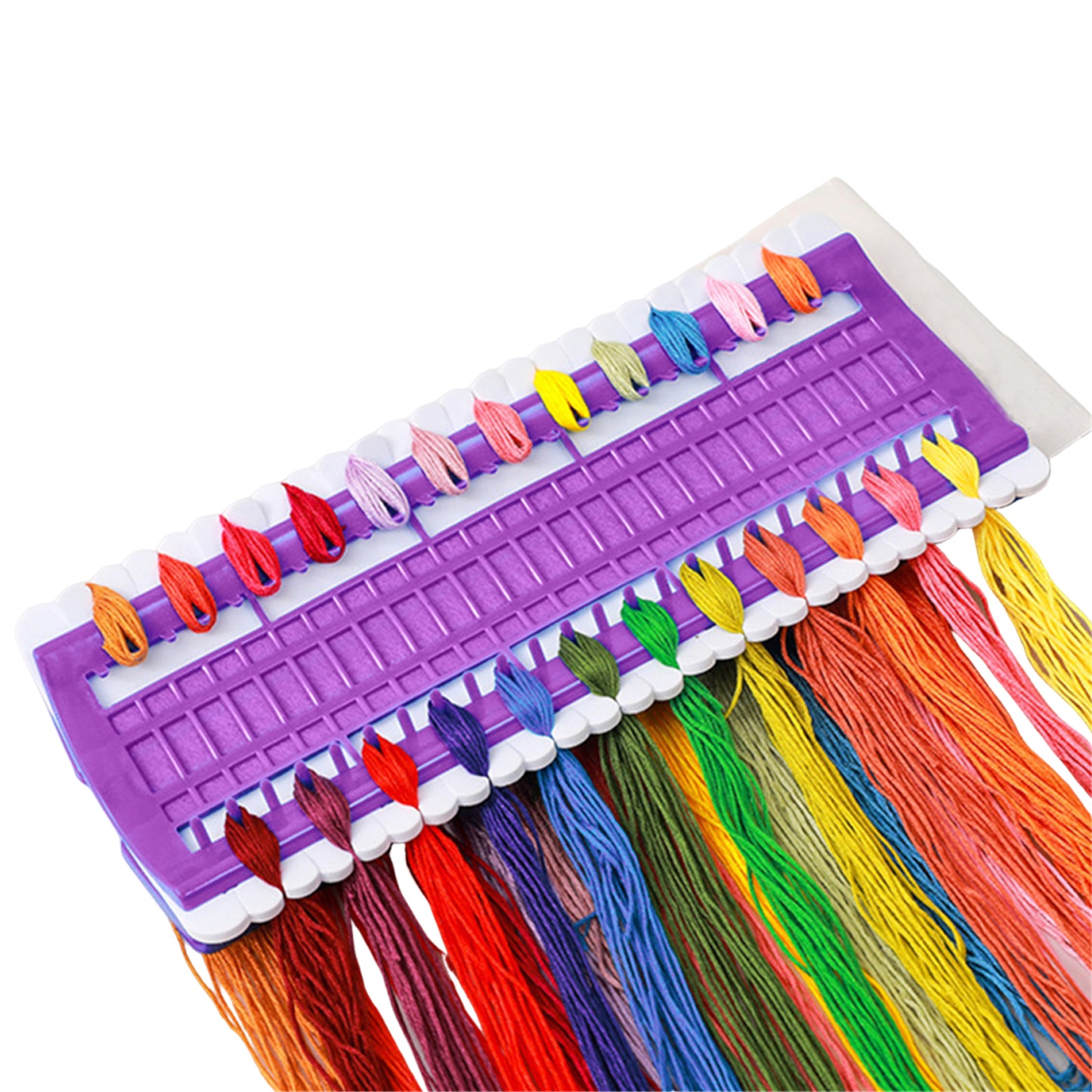 50 Positions Plastic Floss Organizer Cross Stitch Embroidery Thread Storage Rack Sewing Tools Gifts for Beginners Adults (Purple)