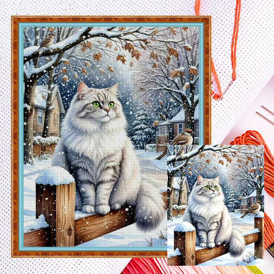 Cat - Full 11CT Counted Cross Stitch 40x50CM - Yishu