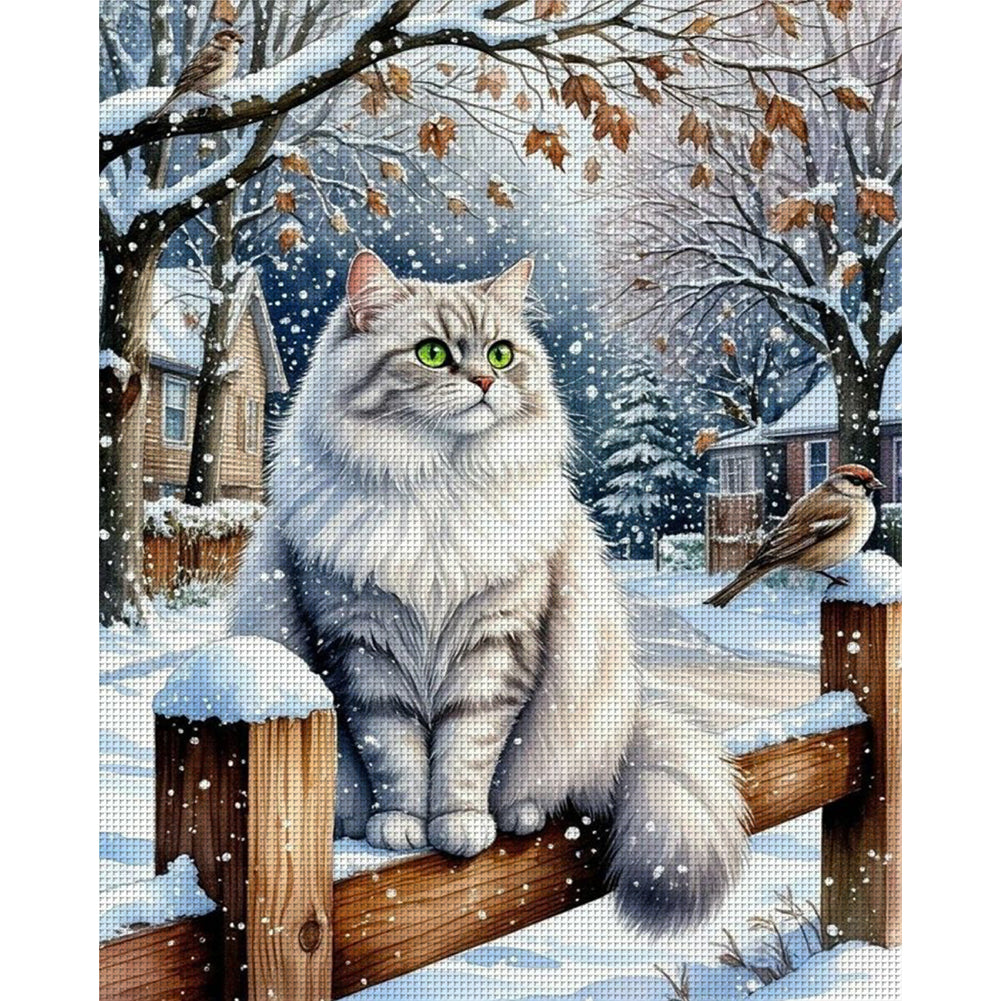 Cat - Full 11CT Counted Cross Stitch 40x50CM - Yishu