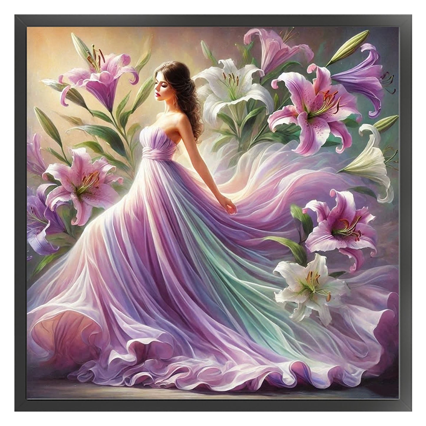 Flower Girl - Full 11CT Counted Cross Stitch 45x45CM - Yishu