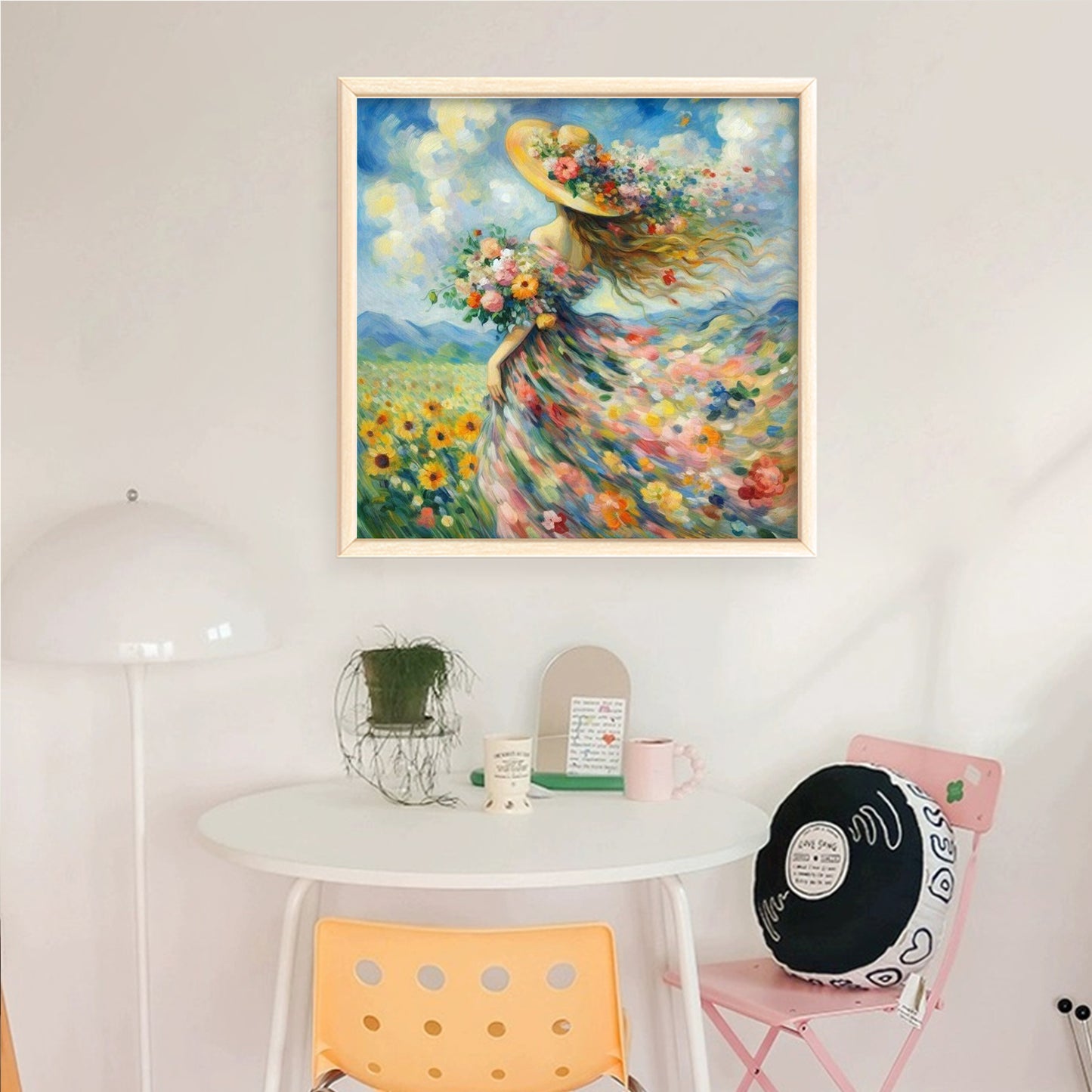 Flower Girl - Full 11CT Counted Cross Stitch 45x45CM - Yishu