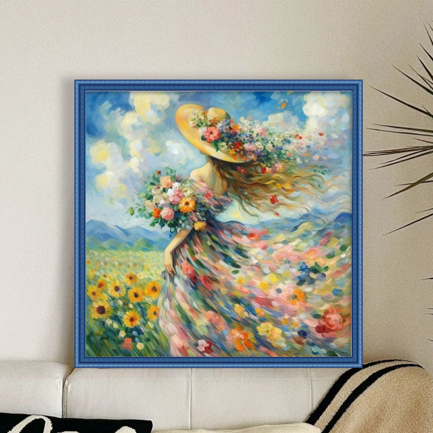 Flower Girl - Full 11CT Counted Cross Stitch 45x45CM - Yishu