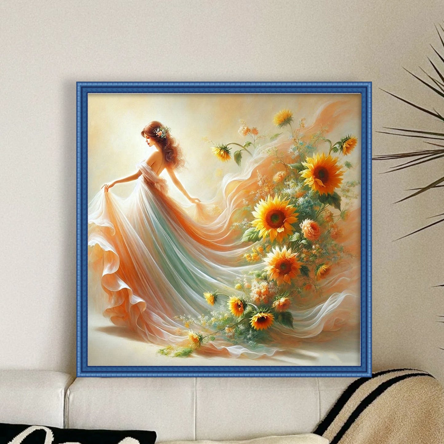 Flower Girl - Full 11CT Counted Cross Stitch 45x45CM - Yishu