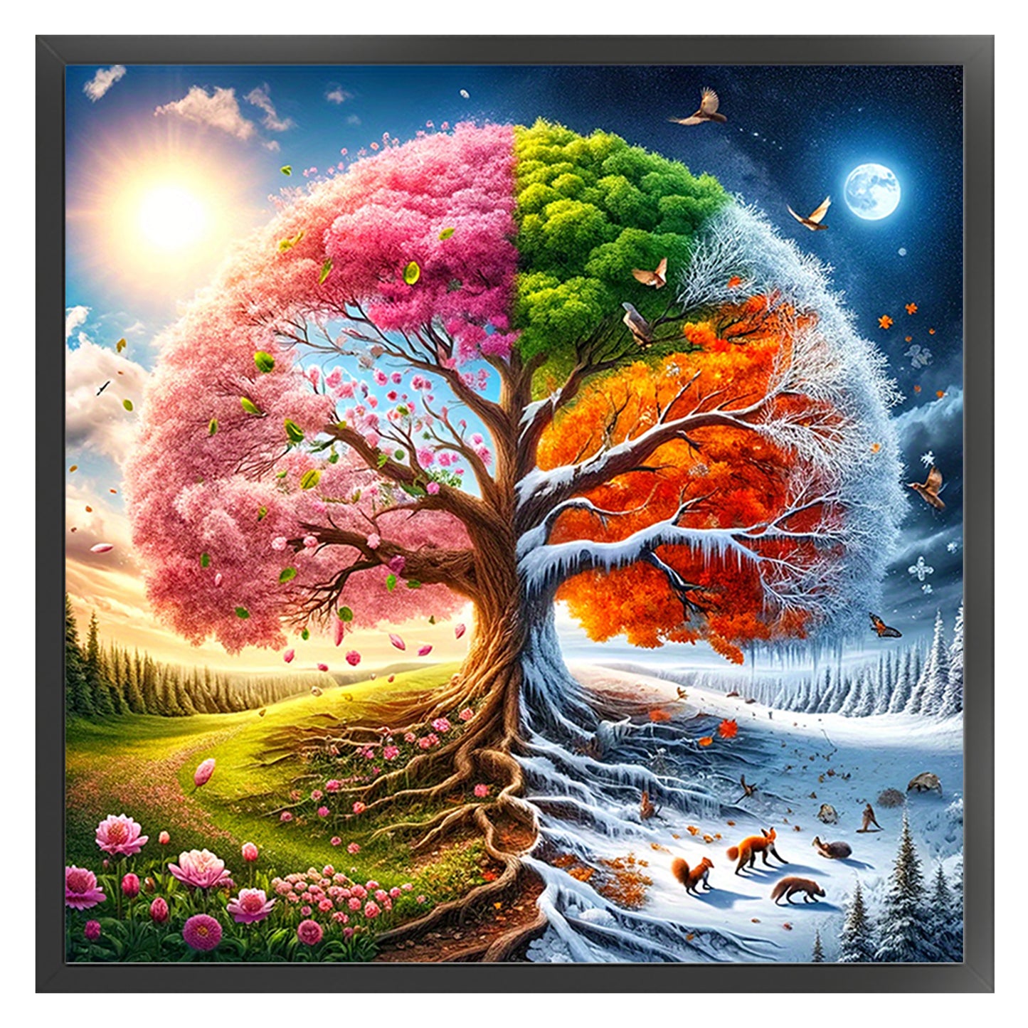 Landscape - Full 14CT Stamped Cross Stitch 40x40CM - Yishu