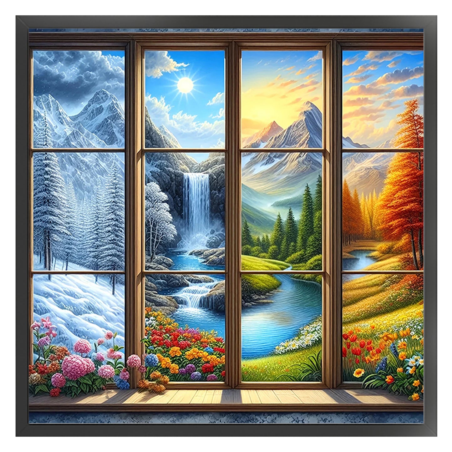 Landscape - Full 14CT Stamped Cross Stitch 40x40CM - Yishu