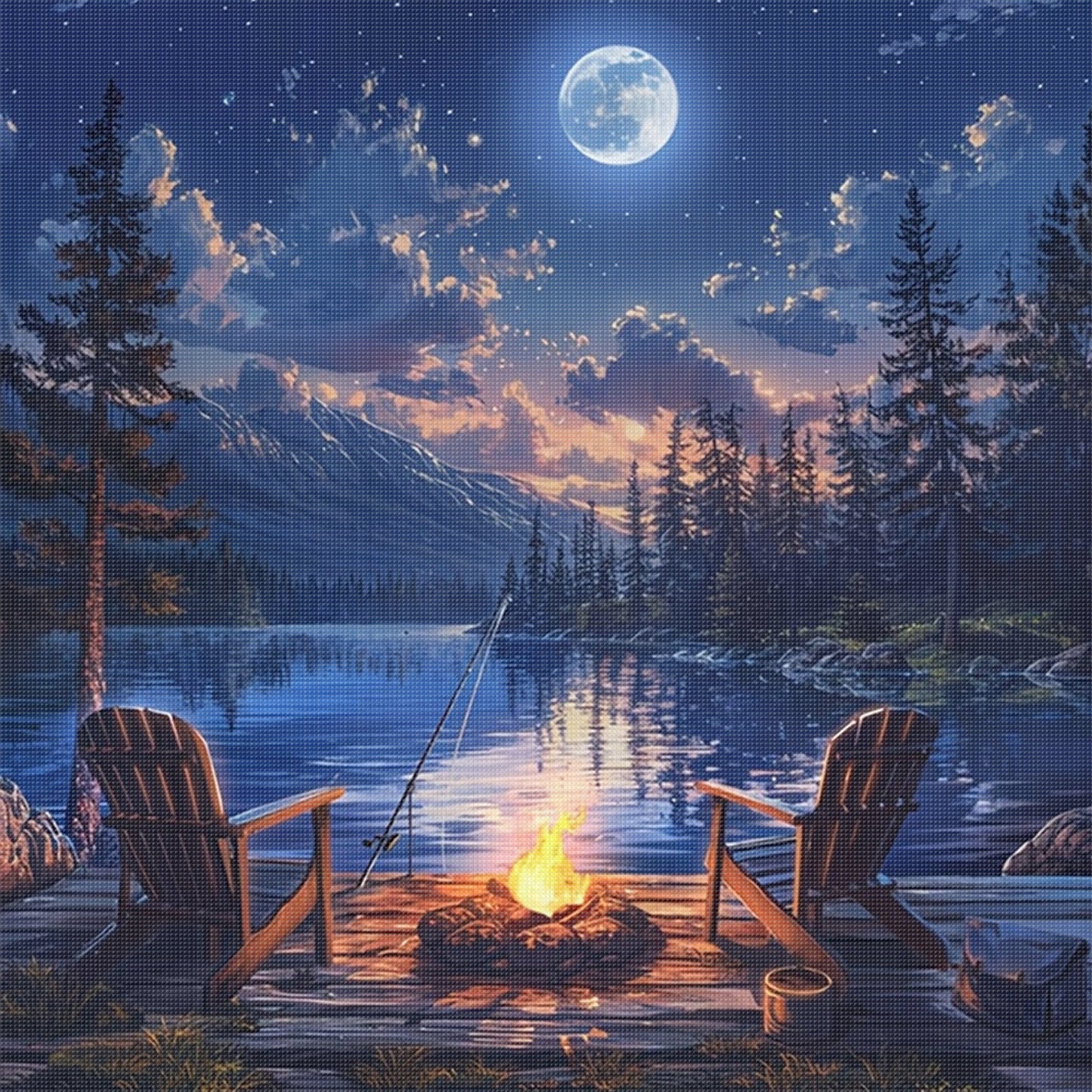 Landscape - Full 14CT Stamped Cross Stitch 40x40CM - Yishu