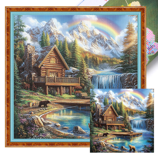 Landscape - Full 14CT Stamped Cross Stitch 40x40CM - Yishu