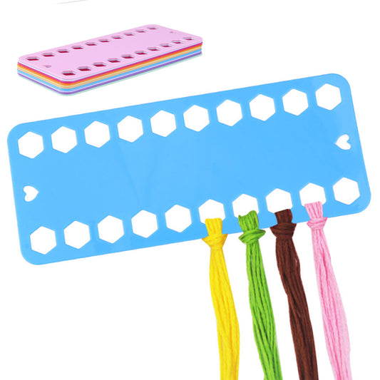 10PCS Cross Stitch Thread Holder Storage Tool User-Friendly Design Winder Color Plastic Board 20 Holes Needlework Project Card