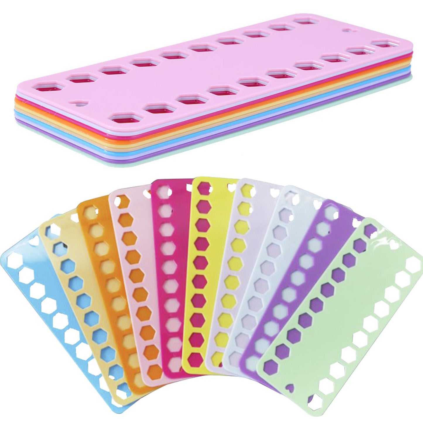 10PCS Cross Stitch Thread Holder Storage Tool User-Friendly Design Winder Color Plastic Board 20 Holes Needlework Project Card