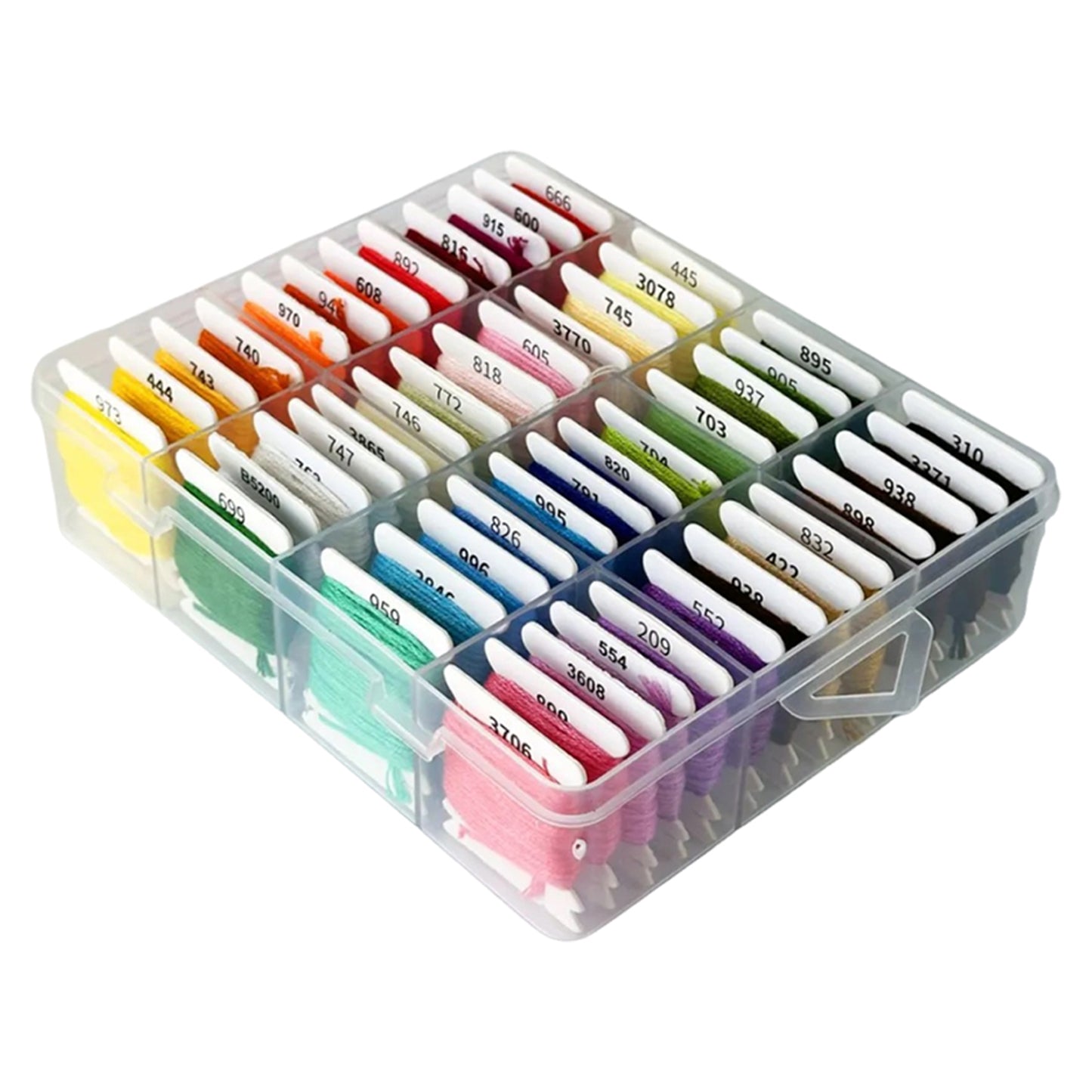 Multi-Color Embroidery Yarn with Transparent Storage Box Cross Stitch Supplies Sewing Embroidery Thread Set for Halloween Christmas Mothers Day (50)