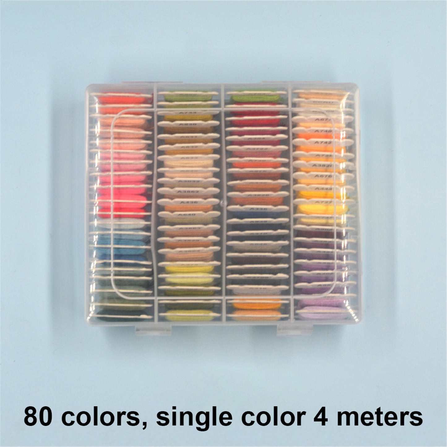 Multi-Color Embroidery Yarn with Transparent Storage Box Cross Stitch Supplies Sewing Embroidery Thread Set for Halloween Christmas Mothers Day (80)