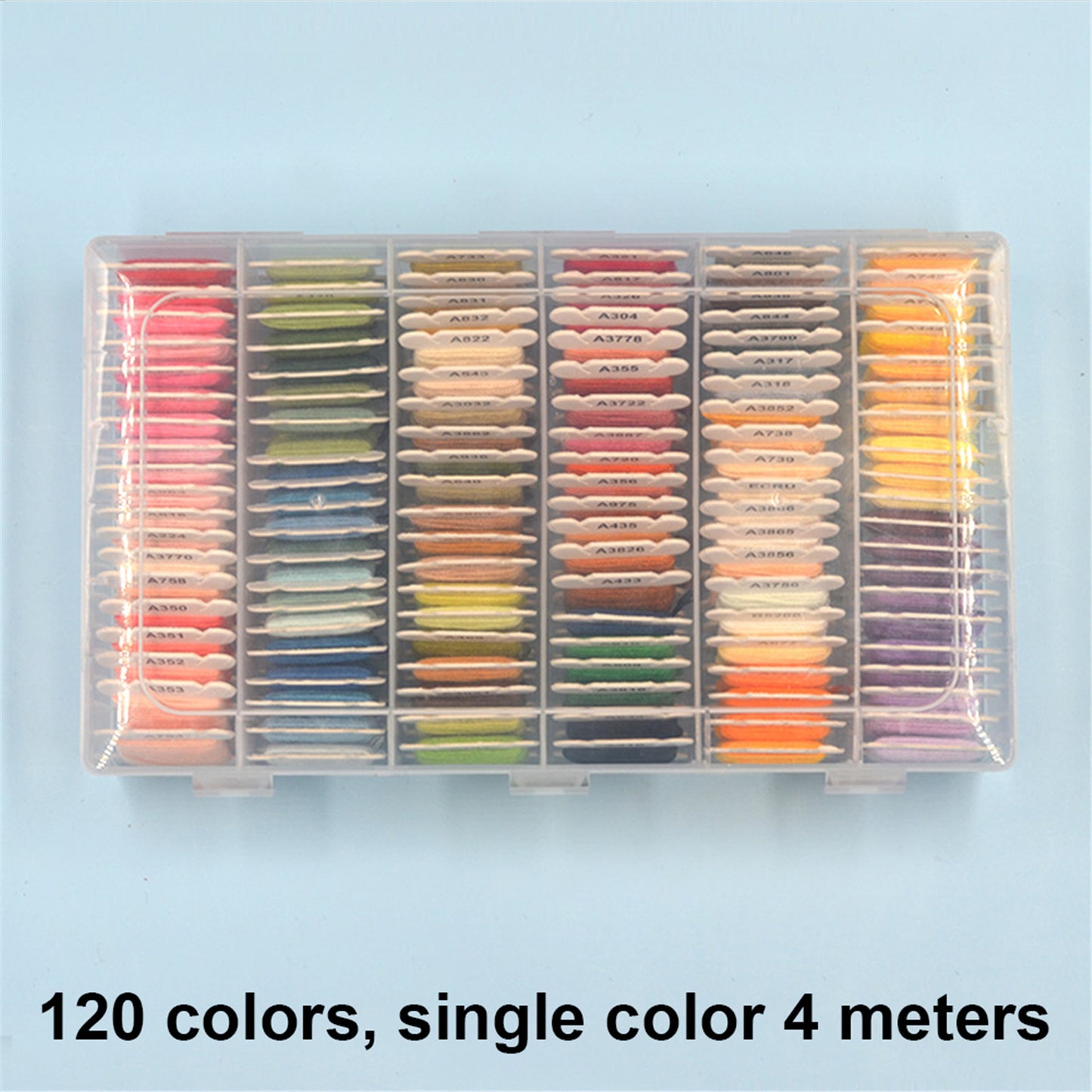 Multi-Color Embroidery Yarn with Transparent Storage Box Cross Stitch Supplies Sewing Embroidery Thread Set for Halloween Christmas Mothers Day (120)