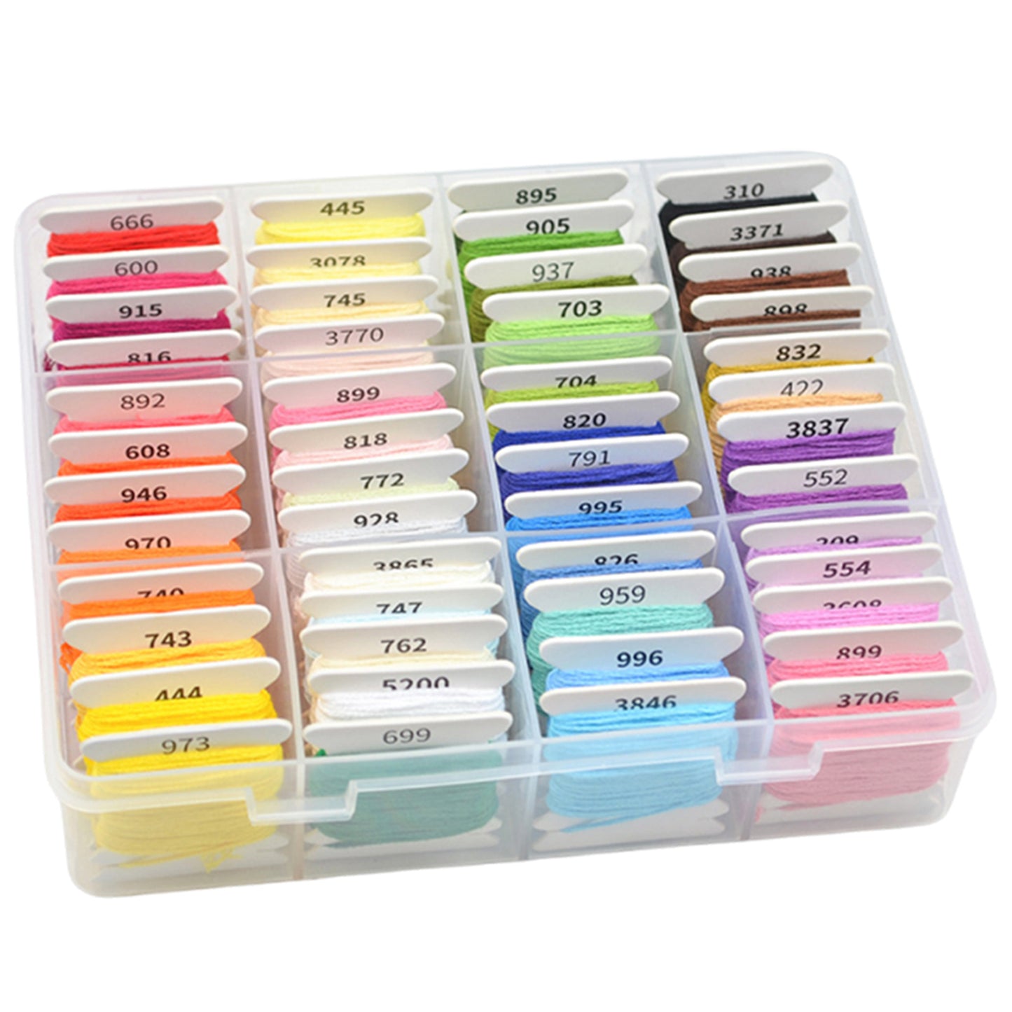 Multi-Color Embroidery Yarn with Transparent Storage Box Cross Stitch Supplies Sewing Embroidery Thread Set for Halloween Christmas Mothers Day (50)