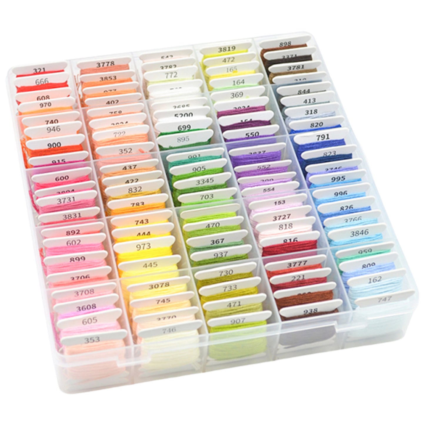 Multi-Color Embroidery Yarn with Transparent Storage Box Cross Stitch Supplies Sewing Embroidery Thread Set for Halloween Christmas Mothers Day (100)