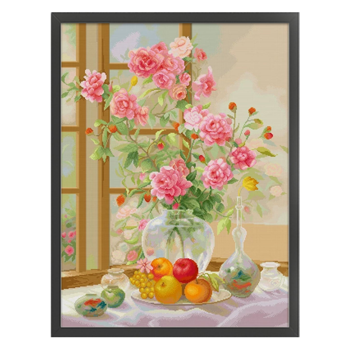 Morning Floral Blooms - Full 11CT Stamped Cross Stitch 75x95CM - Spring Egyptian Cotton(88Colors)