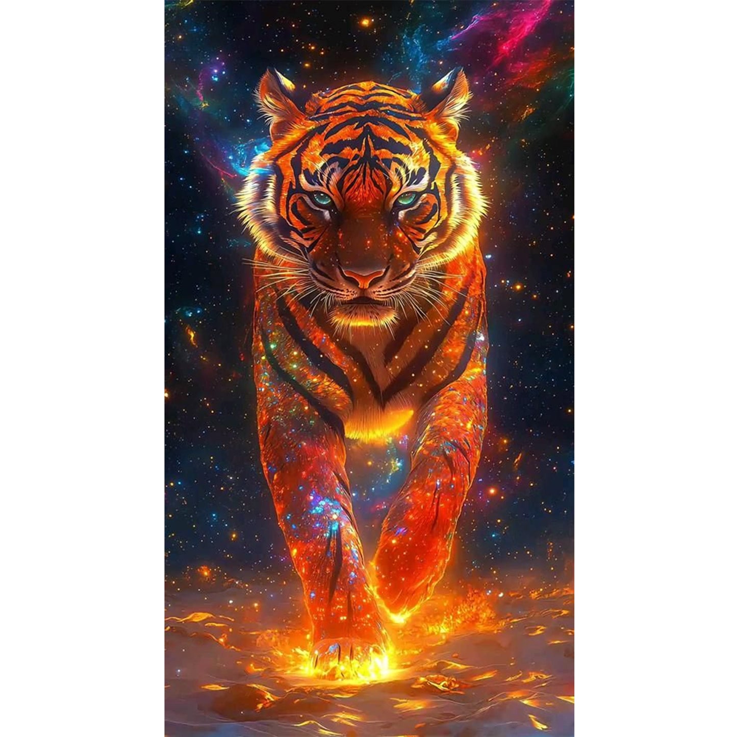 Tiger - Full 14CT Stamped Cross Stitch 40x70CM - Huacan