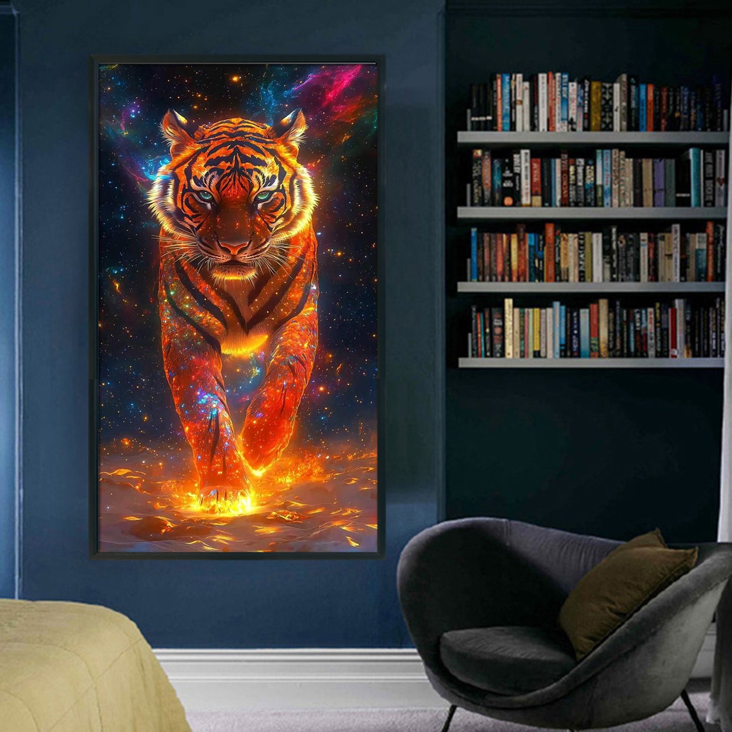 Tiger - Full 14CT Stamped Cross Stitch 40x70CM - Huacan
