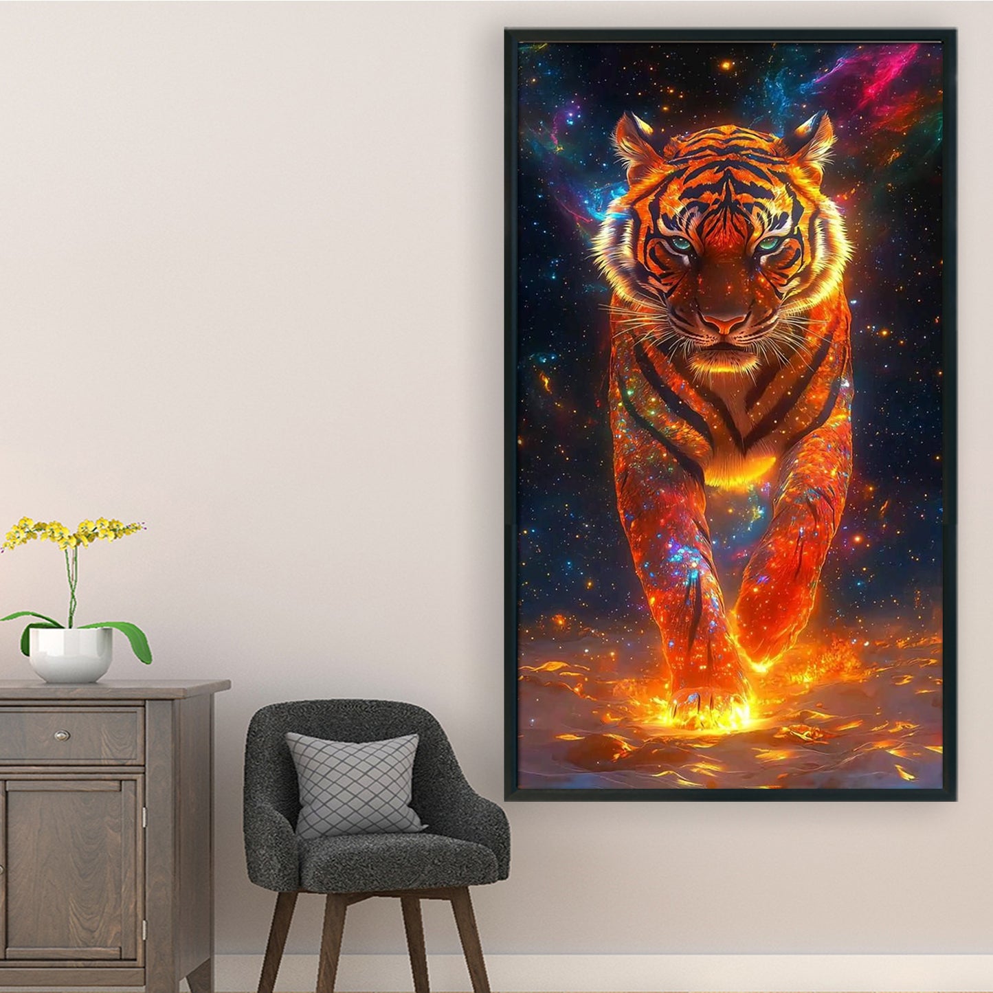 Tiger - Full 14CT Stamped Cross Stitch 40x70CM - Huacan